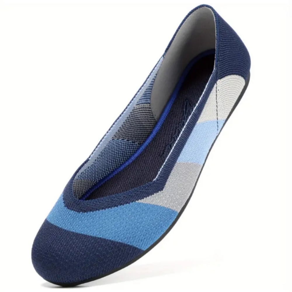 NEW Bacia Womens Slip-On Ballet Flats Knit Comfort Slide Shoes with extra insole